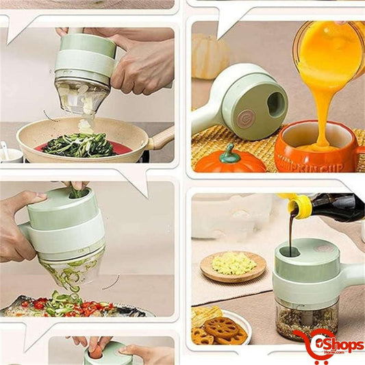 4 in 1 Portable Electric Vegetable Cutter Set - shops-home.com