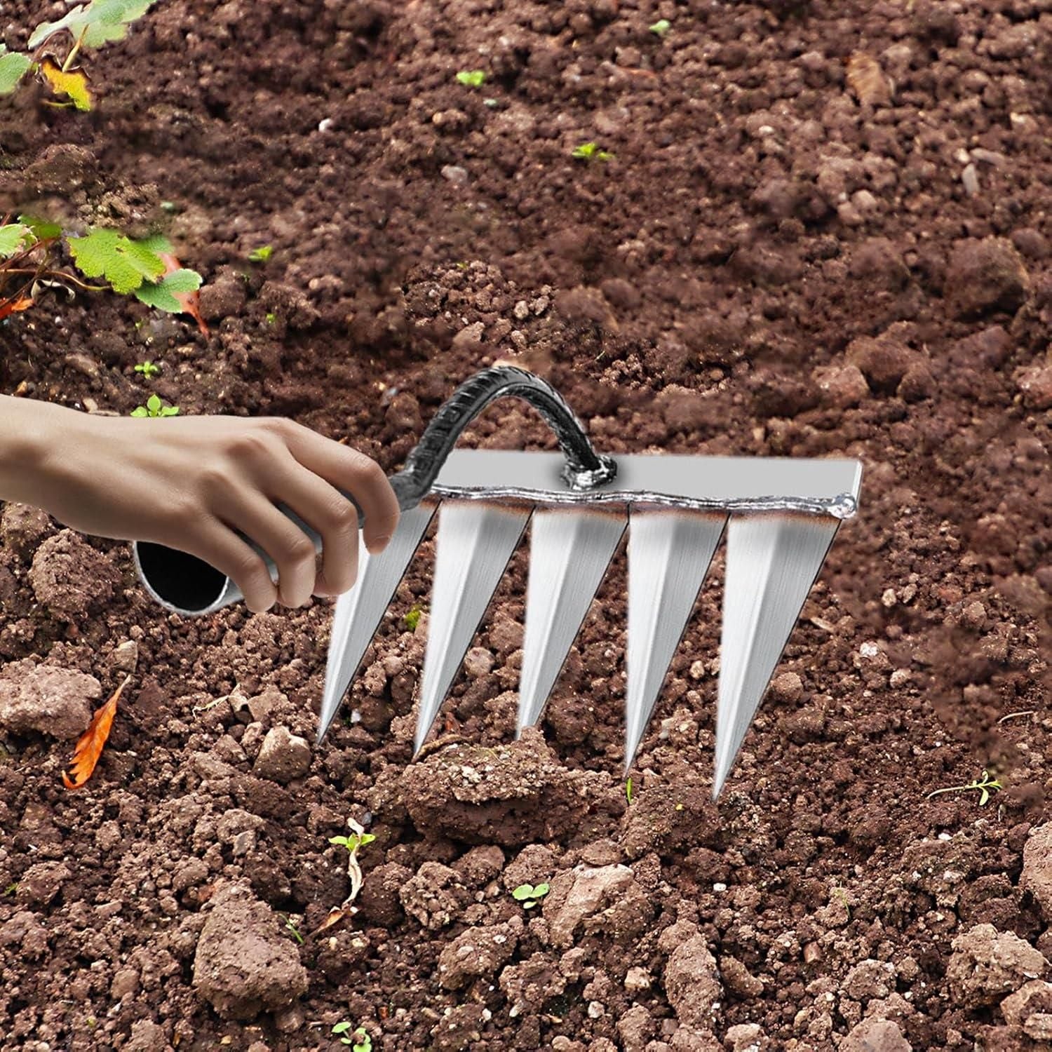 5 Teeth Carbon Steel Garden Weeding - shops-home.com