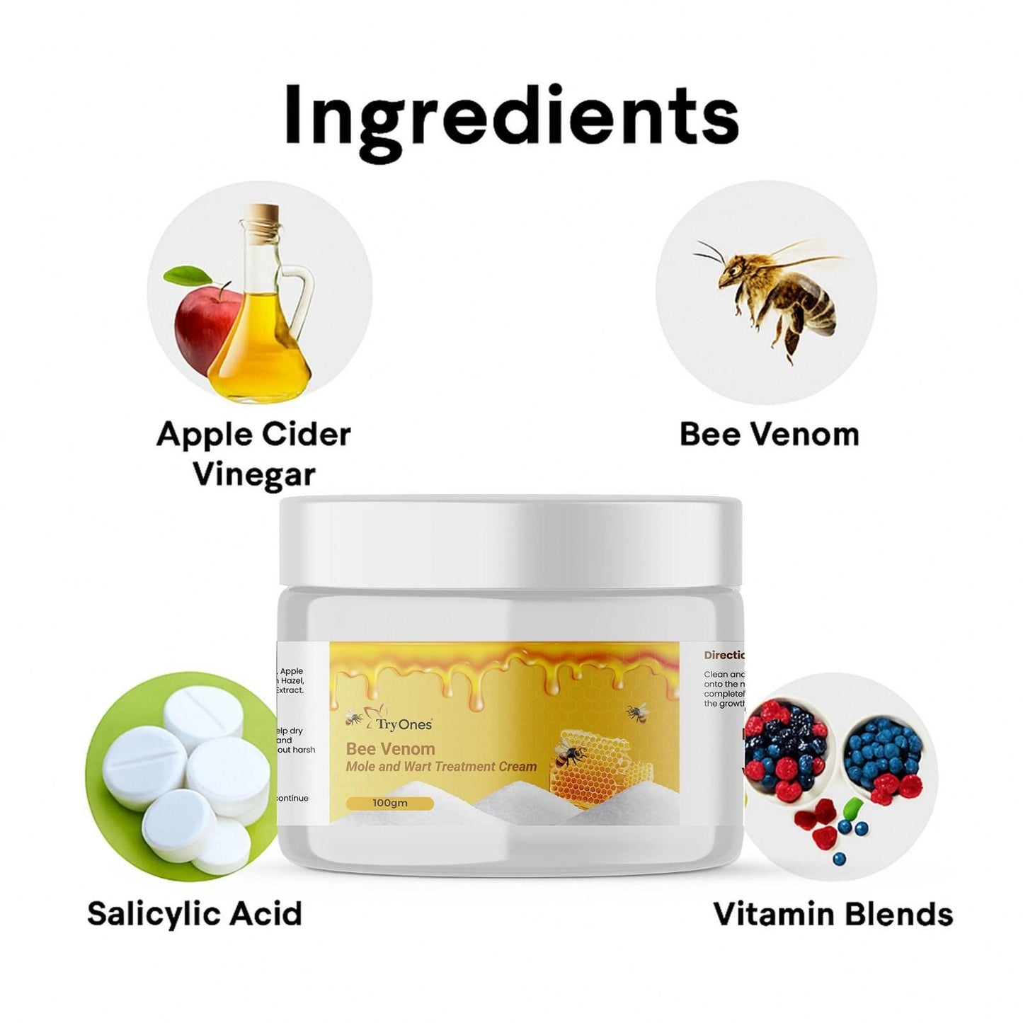 Bee Venom Mole and Wart Treatment Cream 200 gm Pack of 2 - shops-home.com