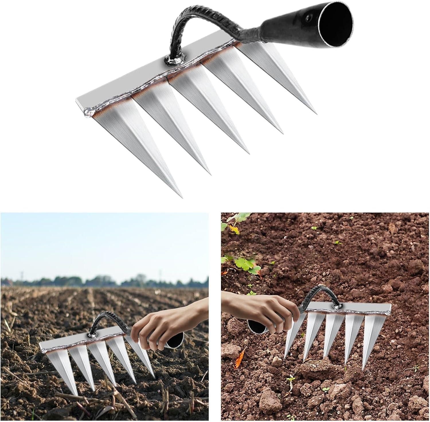 5 Teeth Carbon Steel Garden Weeding - shops-home.com