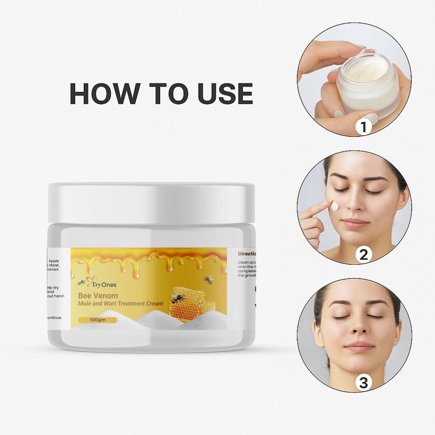 Bee Venom Mole and Wart Treatment Cream 200 gm Pack of 2 - shops-home.com